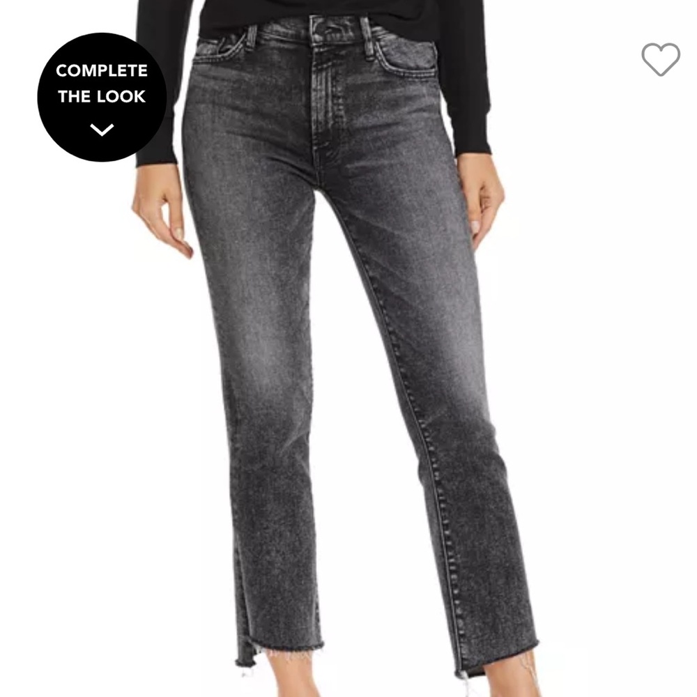 MOTHER Denim The Insider Crop Step Fray Jeans Wash Train Stops Size 24